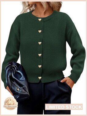 Trendy Button Down Cardigan Long Sleeve Work Office Sweater Chic Fall Winter